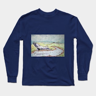 Flight of the Great Blue Heron Long Sleeve T-Shirt